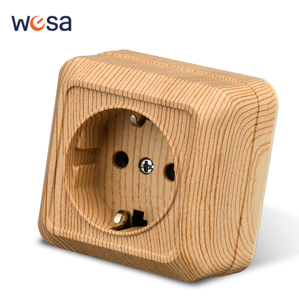Outdoor Power Plus - WESA Wood Wall Surface Socket Plug
