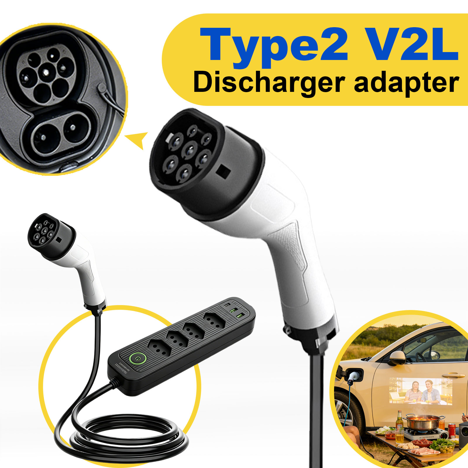 Type2 V2L Discharge Adapter 16 - огляд і ціна Outdoor Power Adapter
