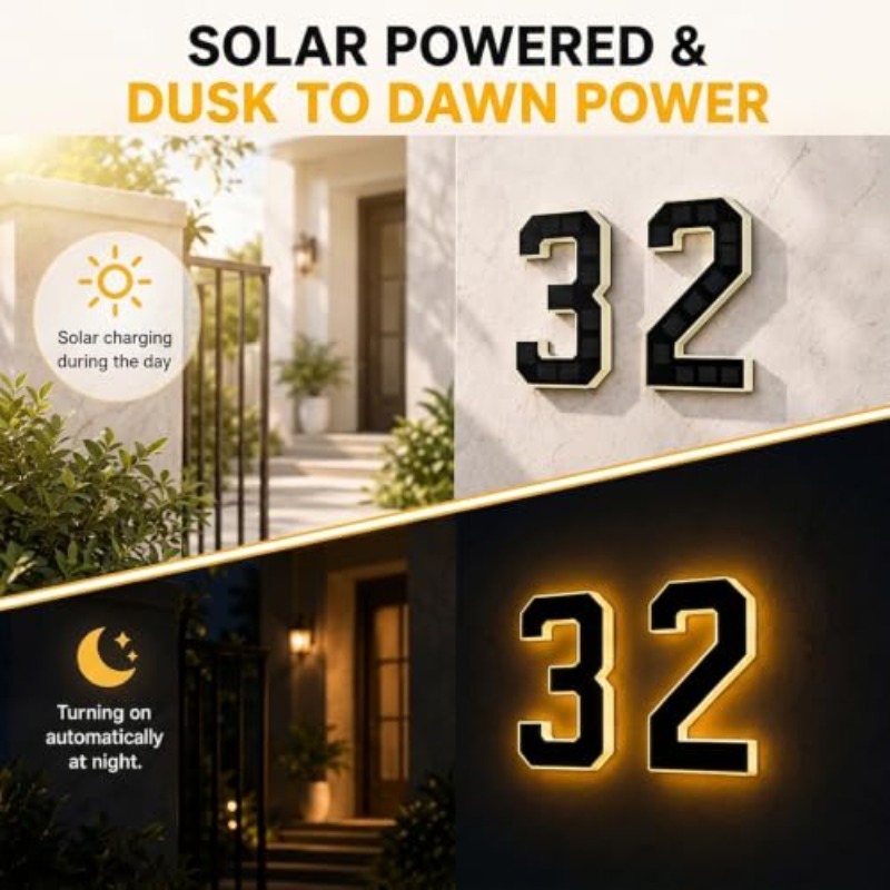 Solar Powered LED House Number - огляд і ціна Outdoor Power House