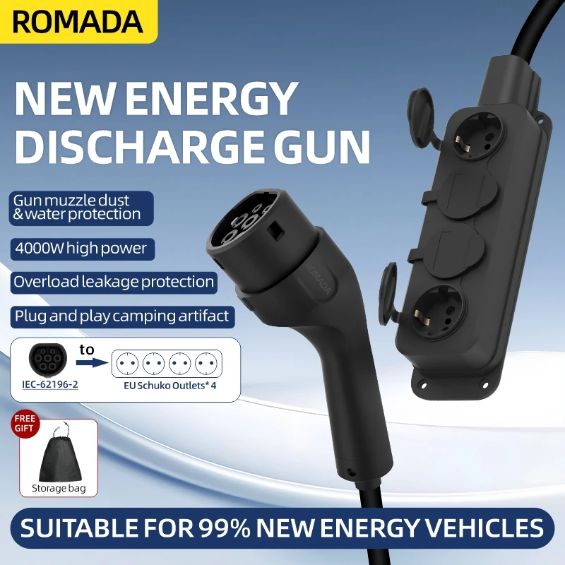 Portable 16A 4KW V2L Cable Ele - огляд і ціна Outdoor Power Adapter