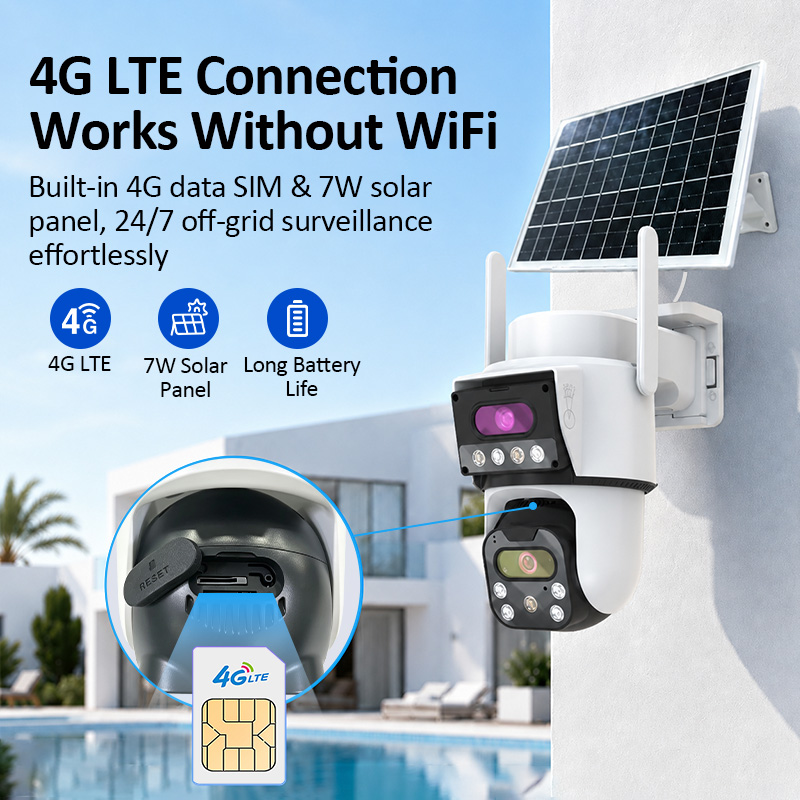 8MP 4G LTE Solar Security Came - огляд і ціна Panel Power Outdoor