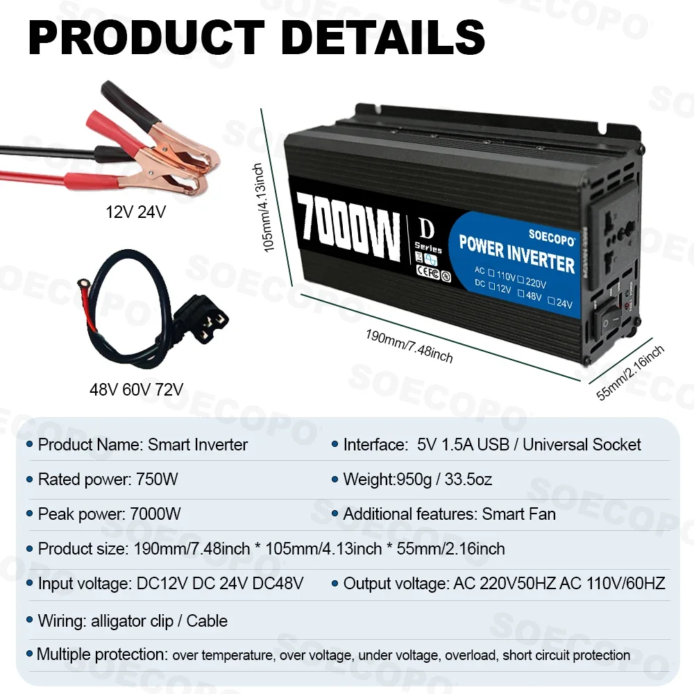 SOECOPO 7000W Power Inverter,  - огляд і ціна Outdoor Power Inverter