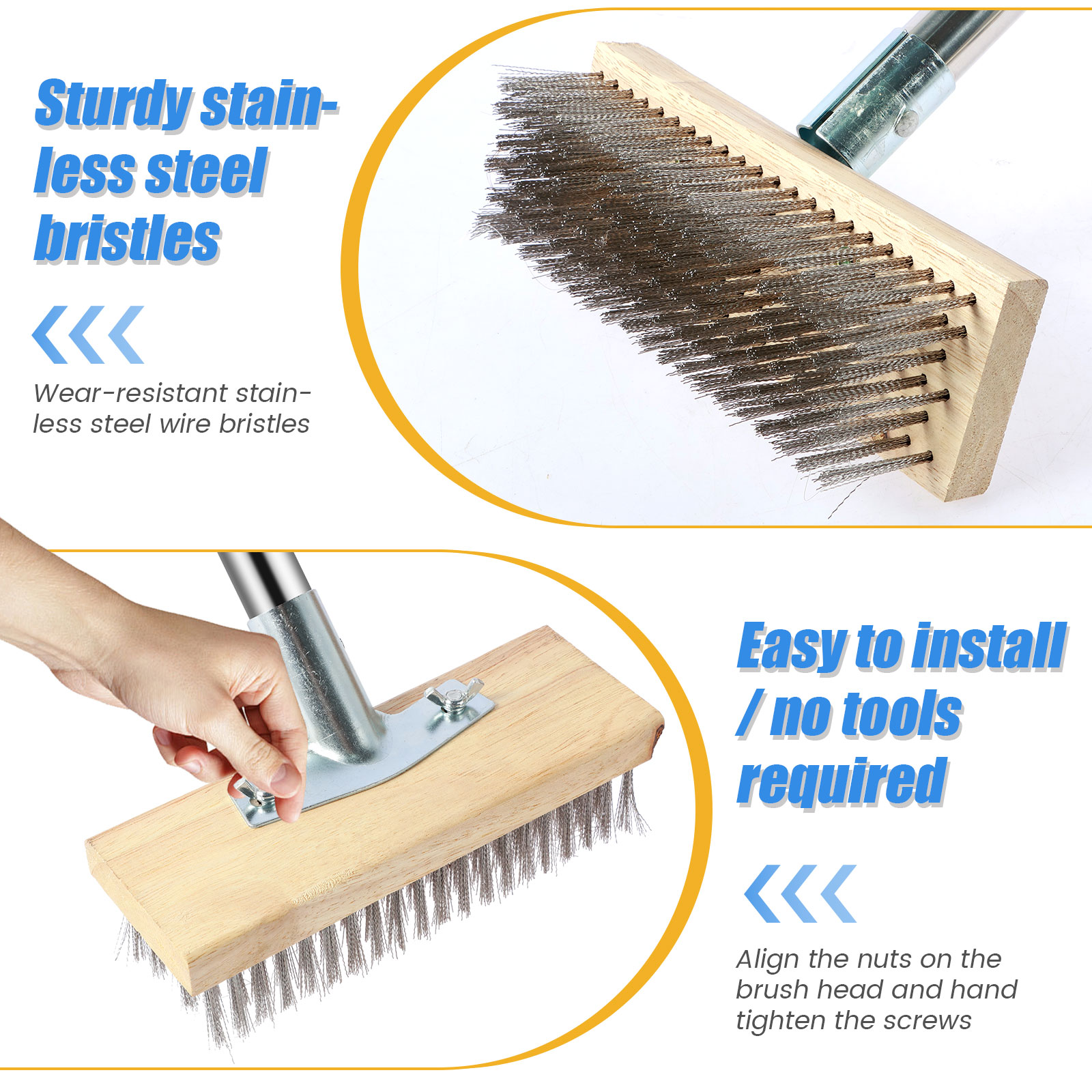Deck Scrub Brush Wire Brush wi - огляд і ціна Outdoor Power Broom
